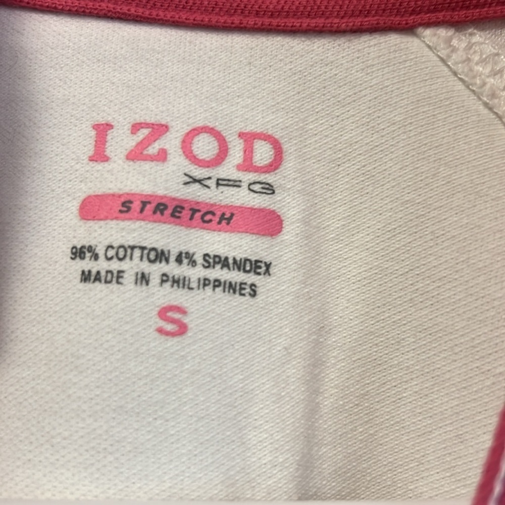 IZOD XFG White pink cotton Golf polo shirt size small - Picture 4 of 7
